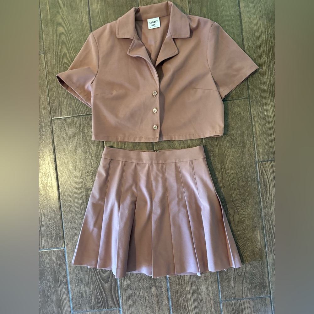 Aritzia Sunday Best Micro Olive Set- Chocolate Sorbet